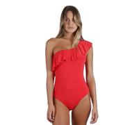 Women's one-piece swimsuit with side ruffles Admas Rouge 44