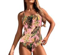 Women's One-Piece Swimsuits Clearance Ladies Tummy Control Modest Swimming Costume Hawaiian Flower Printing Camisole Retract Your Waist Bikini Swimsuit Summer Sexy Backless Surfing Bathing Suit S-XL