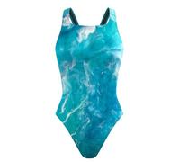 Women's One Piece Swimsuits Gradient Print Modest Swimwear Retro Vintage Padded Push Up Bathing Suits Ladies Sports Surfing Swimsuit Wide Straps Tummy Control Swimming Costume Shaping Swimwear