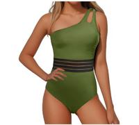 Women's One Piece Swimsuits Tummy Control Swimming Costume Asymmetric Neck One Shoulder Athletic Ladies Surfing Modest Swimwear Rash Guard Swimsuit Wetsuit Bathing Suits UK Clearance, S-XXL