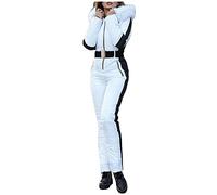 Womens One Pieces Ski Suits Jumpsuit Outdoor Snowsuit Windproof Waterproof Breathable Winter Warm Ski Jumpsuit Hooded SnowboardSuit Outdoor Sports Overall Snowboarding Coat Snowboard Jacket