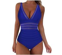 Women's One Pieces Swimsuit V Neck Swimming Costume Cut Out Swimwear Tummy Control Bathing Suit Sexy Low Back Beachwear Ladies Sexy Push Up Halter Padded Vintage Bikini Ruffled Sets UK 16 8 10 12 14