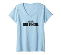 Women's One Shot One Finish Line Art Fighter Workout Gym Combat Gift V-Neck T-Shirt