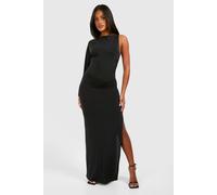 Womens One Shoulder Slinky Maxi Dress - Black - 18, Black