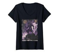 Womens Oni Mask Tattoo - Japanese Yokai Demon V-Neck T-Shirt