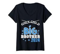 Women's Only Child Expires 2024 to BE A Big Brother Announcement V-Neck T-Shirt