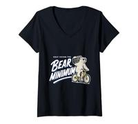 Womens Only Doing The Bear Minimum Funny V-Neck T-Shirt
