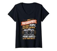 Womens Only Photographers Can Shoot People Quote V-Neck T-Shirt