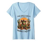 Womens Only Squat Im Trying Diddly Frog Funny Saying Men Women Kids V-Neck T-Shirt