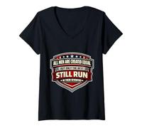 Women's Only The Best Men Run in Their Seventies Old Man Runner Race V-Neck T-Shirt