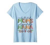 Women's Only The Best Moms Get Promoted to Nana Leopard V-Neck T-Shirt