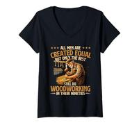 Women's Only The Best Still Do Woodworking in Their Nineties V-Neck T-Shirt