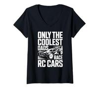 Women's Only The Coolest Dads Race RC Cars V-Neck T-Shirt