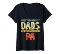 Women's Only The Greatest Dads Get Promoted to Pa V-Neck T-Shirt