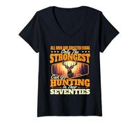 Womens Only The Strongest Can Go Hunting - Hunting Lover Hunter V-Neck T-Shirt