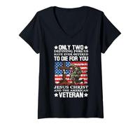 Womens Only Two Defining Forces Have Ever Offered to Die for You Je V-Neck T-Shirt