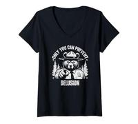 Womens Only You Can Prevent Delusion Nature Hiking V-Neck T-Shirt