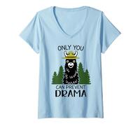 Womens Only You Can Prevent Drama Llama Funny Llama V-Neck T-Shirt