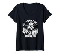 Womens Only You Can Prevent Nationalism Nature Hiking V-Neck T-Shirt