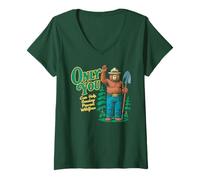 Womens Only You Waving Smokey Bear Vintage V-Neck T-Shirt