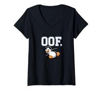 Womens Oof Penguin V-Neck T-Shirt