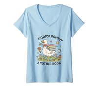 Womens Ooops I Bought Another Book Cute Duck Reader V-Neck T-Shirt