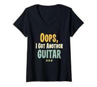 Women's Oops I Got Another Guitar Funny Guitar Player Musician Humor V-Neck T-Shirt