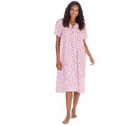 Women's Open Back Nightie - Soft Touch V-Neck Nightie with Elegant Lace Trim, Ideal for Recovery, Ladies Incontinence Sleepwear, Hospital or Home Care | Easy Dressing Nighty Gown (Pink, Size 8)