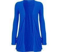 Womens Open Front Boyfriend Cardigan Long Sleeve Midi Sweater Girls Winter Fashion Cardigan Ladies Casual Formal Wear Pocketed Sweater Top Plain Cardigan Royal Blue UK 12-14