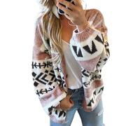 Womens Open Front Cardigan Lady Cable Knit Cardigans Button Down Style Sweater Cropped Knitwear Women Lounge Wear Top Solid Color Sweaters for Layering Outfits Pink