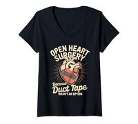 Women's Open Heart Surgery Duct Tape Wasn't an Option V-Neck T-Shirt