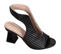 Womens Open Toe Chunky Heel, Womens Block Heeled Wide Fit Sandals, Quick-Drying Soft-Soled Beach Shoes, Comfortable Non-Slip Dress Sliders Sparkly Outfit for Cocktail Party Evening Gathering