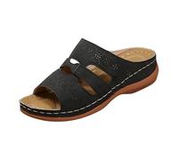 Women'S Open Toe Flat Sandals Summer Flat Sandals For Europe And America Overseas Trade Large Sizes Strappy Toe Exposing With Sloped Heels And Thick Soles Women's Summer