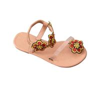Women's Open Toe Flat Thong Sandals,Floral Embroidery Sequin Decor Sandals with Clear Transparent Strap,Anti-Resistant Open Toe Shoes,Elastic Ankle Strap Summer Shoes for Beach Holiday Casual Walking