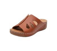 Womens Open Toe Platform Sandals, Ladies Wide Fit Wedge Sandals Uk,Quick-Drying And Lightweight Casual Shoes, Comfortable Hollow Breathable Walking Shoes for Leisure Shopping Tour