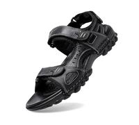 Womens Open Toe Sports Sandals Summer Breathable Beach Footwear Adjustable Hook and Loop Platform Cushion Sole Casual Walking Resort Wear, 08-Black, 6