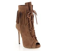 Women's Open Toe Stiletto Heel Ankle Boots Sexy Lace Up Evening Dress High Heels Short Booties Elegant Tassels Decorate Bride Party Gorgeous Sandals Shoes,7 UK