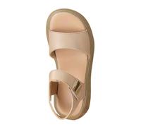 Womens Open Toe Wedge Sandals Comfy Wedges Shoes Women's Sandals Spring Summer And Autumn Thick Roman Heightening Fashionable And Versatile Flat Summer Women Red Ladies (Khaki,3.5)