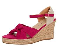 Womens Open Toe Wedge Sandals Espadrille Wedges Strappy Hessian Ankle Wrap Shoes Pink UK 7