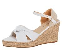 Womens Open Toe Wedge Sandals Espadrille Wedges Strappy Hessian Ankle Wrap Shoes White UK 7