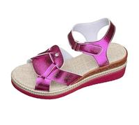 Womens Open Toe Wedge Sandals Orthopedic Wedges Summer Heel Wide Size Casual Fish Mouth Thick Sole Sandals Sandal Toe Tights for Women Tan Size 42 (Hot Pink,5.5)