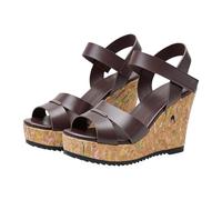 Women'S Open Toe Wedge Sandals,Platform Sandals For Women,Ladies Summer Casual Slingback Hook And Loop Ankle Strap Sliders,Height Increasing Flat Non-Slip Sloe Sliders For Petite Ladies
