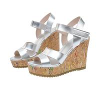 Women'S Open Toe Wedge Sandals,Platform Sandals For Women,Ladies Summer Casual Slingback Hook And Loop Ankle Strap Sliders,Height Increasing Flat Non-Slip Sloe Sliders For Petite Ladies