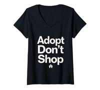 Womens Open Your Home Adopt with Heart V-Neck T-Shirt