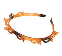 Women's Openwork Braided Headband Made From Durable Plastic Featuring Secure Clip-On Mechanism For Ponytail Bangs Or Decorative Use(Brown)