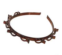 Women's Openwork Braided Headband Made From Durable Plastic Featuring Secure Clip-On Mechanism For Ponytail Bangs Or Decorative Use(Dark Brown)