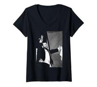 Womens Opera Singer Luciano Pavarotti by Michael Grecco V-Neck T-Shirt