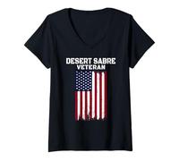 Women's Operation Desert Sabre Persian Gulf War Veteran Grandpa Dad V-Neck T-Shirt