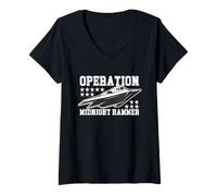 Womens Operation Midnight Hammer Military B-2 Jet Flight Enthusiast V-Neck T-Shirt