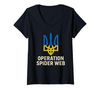 Womens Operation Spider Web Ukraine Heroes Ukrainian Tryzub V-Neck T-Shirt